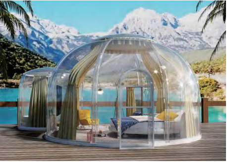 PC Gelembung Panoramic Geodesic Dome Tent Dengan Isolasi