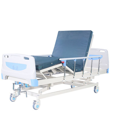 Tempat Tidur Pasien Rumah Sakit ICU Manual Anti Karat Kaki Elevation ABS Injection Moulding